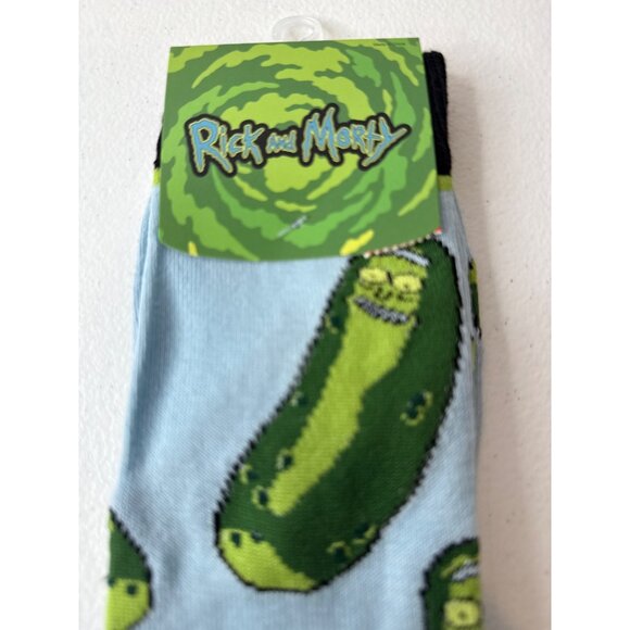 Rick and Morty Pickle Rick Socks Men’s 9-13 Cartoon Crew Funny Novelty TV Gift - Picture 3 of 3